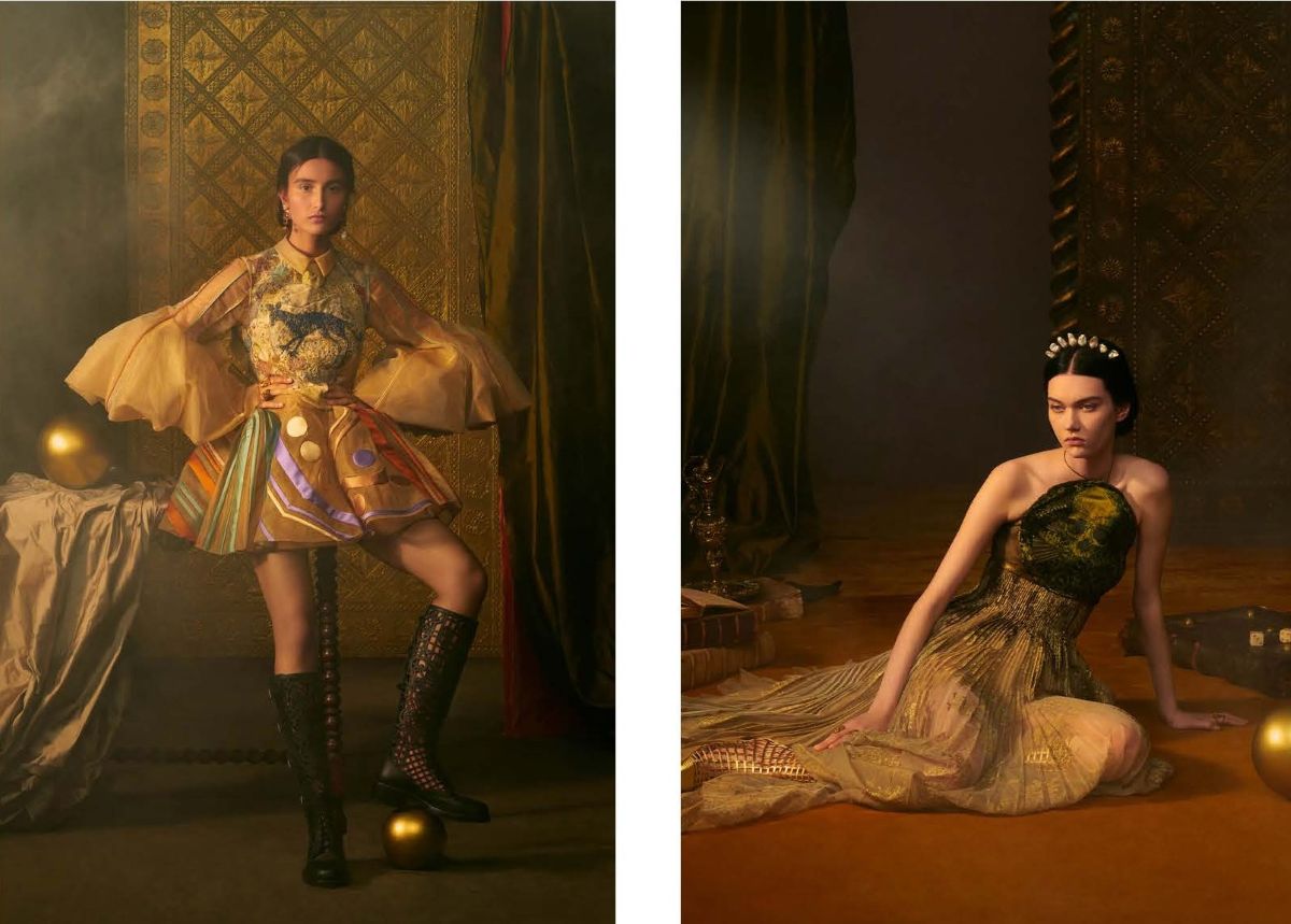 Dos looks de la colección primavera Alta Costura Dior 2021