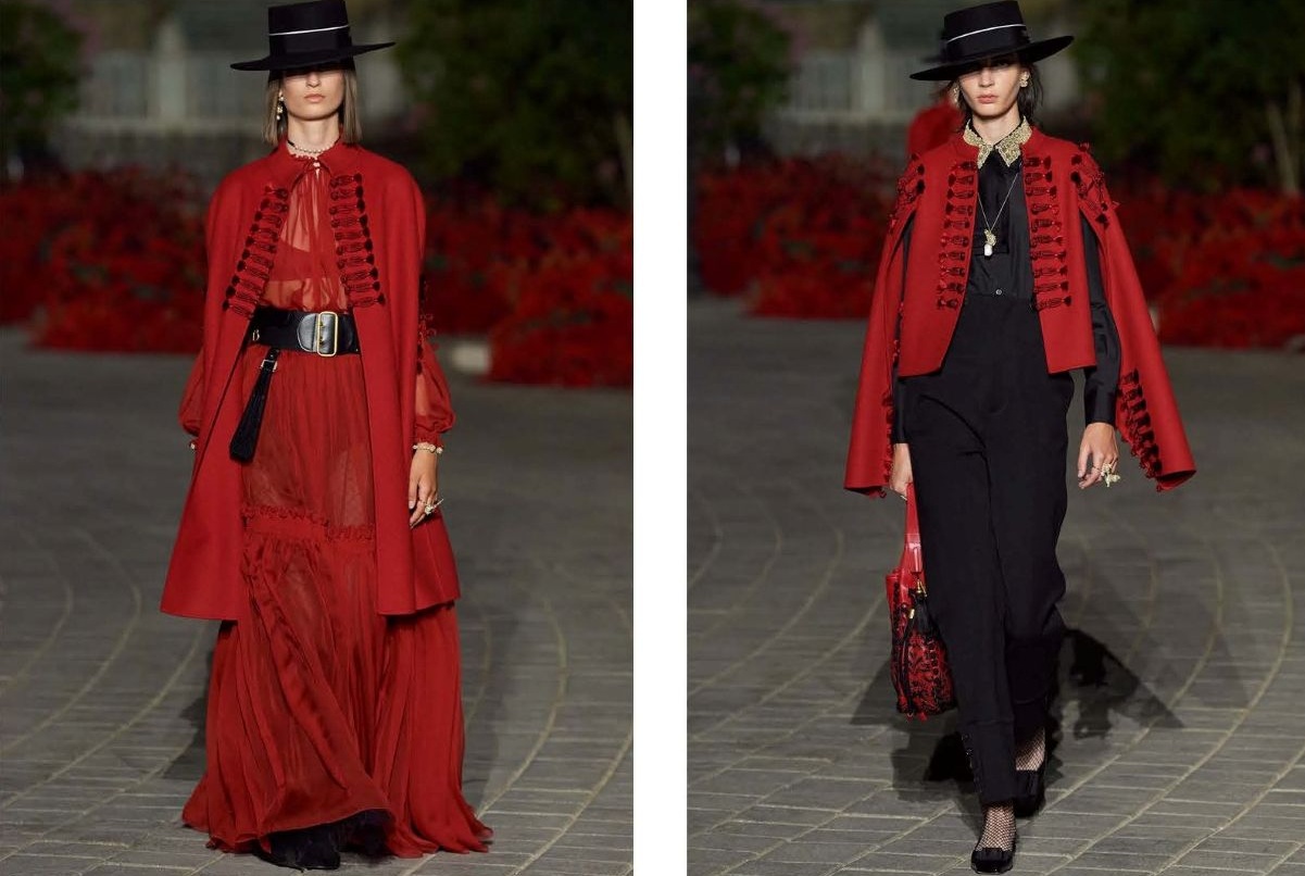 Dos looks del desfile de Dior celebrado en Sevilla